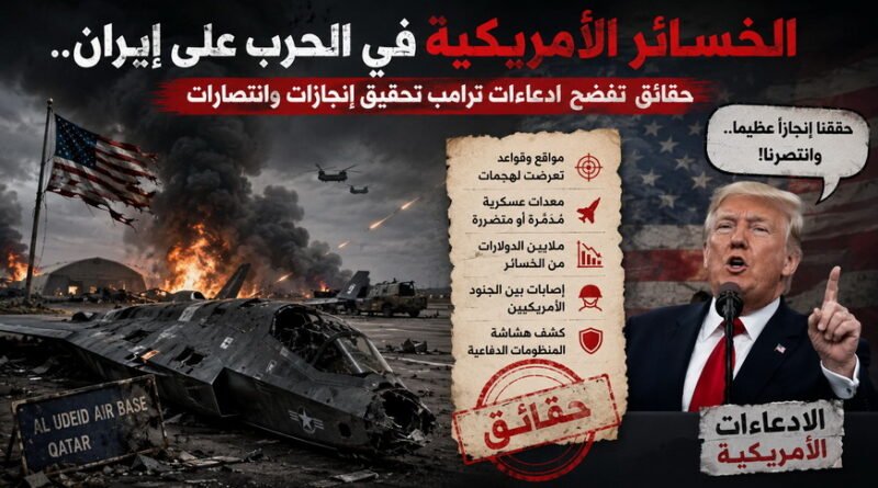 الخسائر الأمريكية في الحرب على إيران.. حقائق تفضح ادعاءات ترامب تحقيق إنجازات وانتصارات