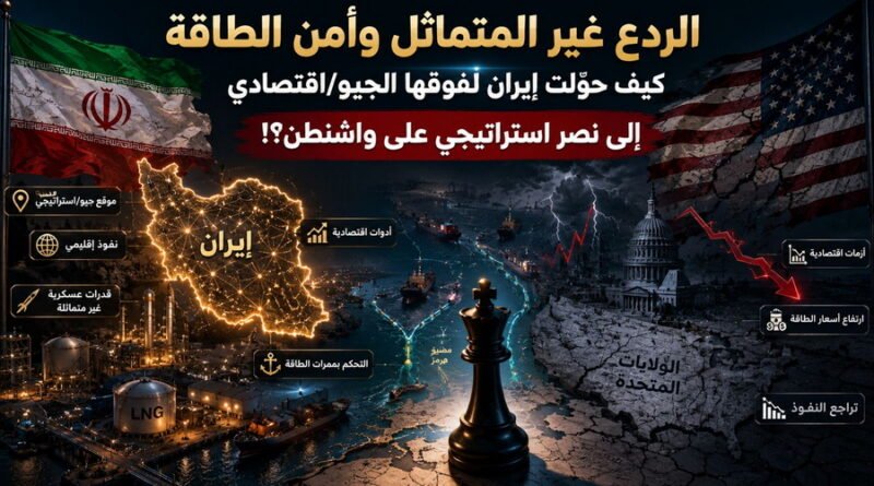 الردع غير المتماثل وأمن الطاقة كيف حوّلت إيران تفوقها الجيو/اقتصادي إلى نصر استراتيجي على واشنطن؟!.