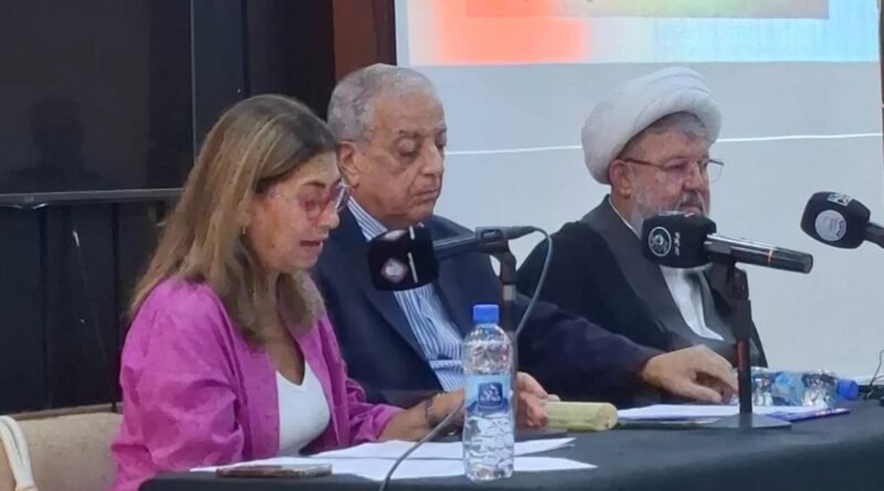 محاضرة للشيخ علي خازم في جلسة حوارية بعنوان “الإرث الثقافي في مواجهة المحو: جسور الحبر والذاكرة”.